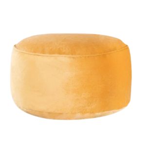 Puf mostaza terciopelo bajo