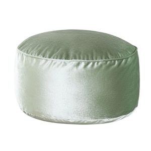 Puf verde mint terciopelo bajo