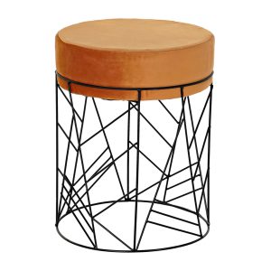 Puf terracota redondo patas negras