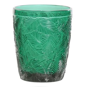 Vaso agua verde hojas