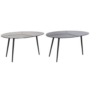 Set 2 mesas metal latón negro