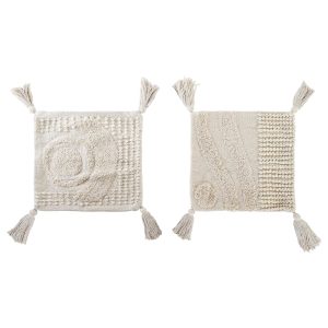 Set 2 cojines crudo textura cuadrado