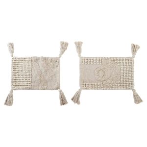 Set 2 cojines crudo textura rectangular