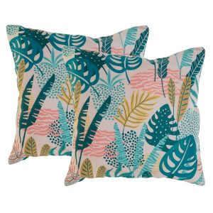 Set 2 cojines cuadrados tropical