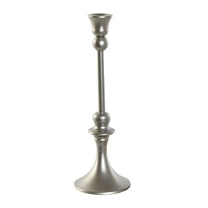 Candelabro plateado mate bola